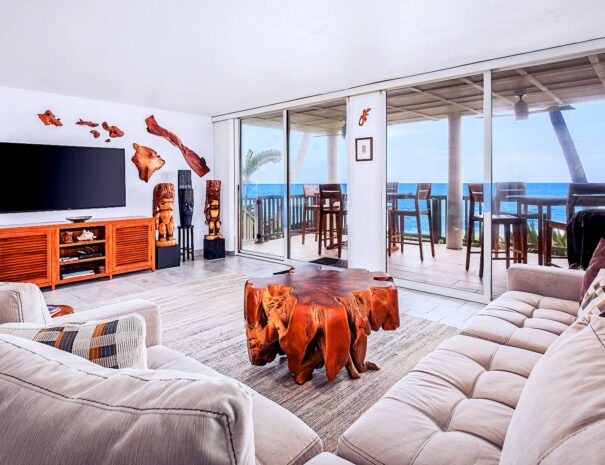 Living room with Ocean views