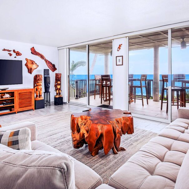 Living room with Ocean views