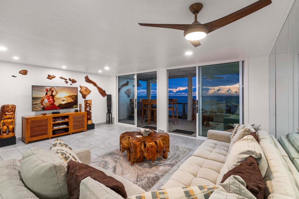 Living room with views of the sunset