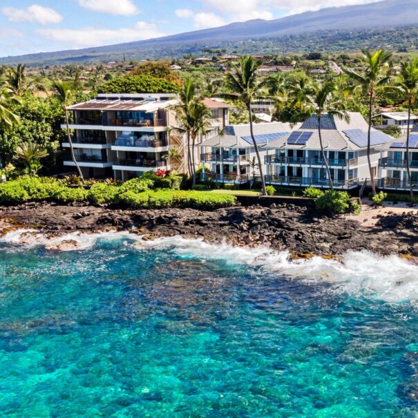 Aerial view of the beach house
