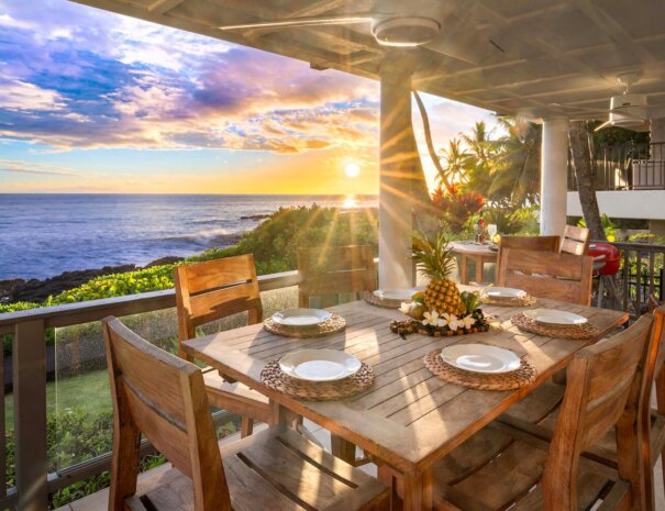 Oceanfront Dining experience at sunset